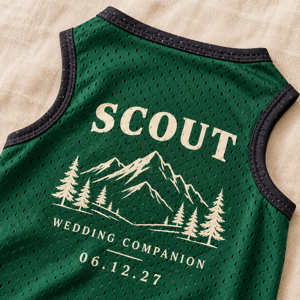 Mountain Vow Companion Pet Jersey; material detail. One Day for Lifetime
