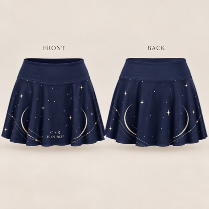 Moonlit Match Tennis Skirt; front back. One Day for Lifetime