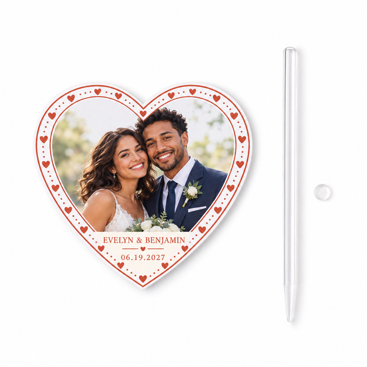 Custom Photo Heart personalized wedding cupcake topper - hero