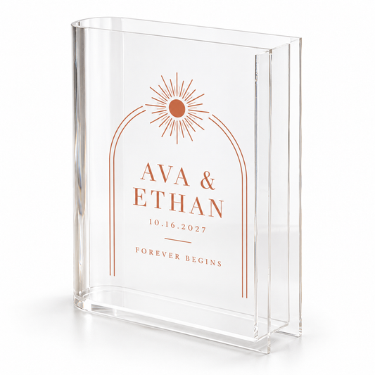 Terracotta Sun personalized acrylic book vase - hero