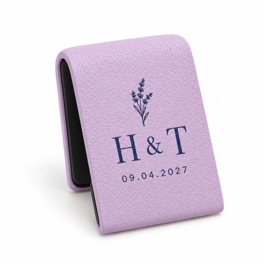 Lavender Promise personalized faux leather bookmark - hero
