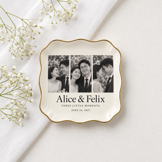 Three Little Moments | Personalized Ceramic Ring Dish - hero