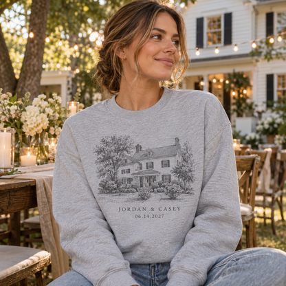 Childhood Home Venue Personalized Crewneck Sweatshirt; alternate personalization. One Day for Lifetime