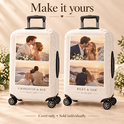 Wedding Photo Memories Luggage Cover; personalized examples. One Day for Lifetime