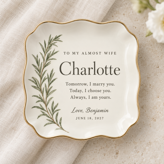 To My Almost Wife | Personalized Ceramic Ring Dish - hero