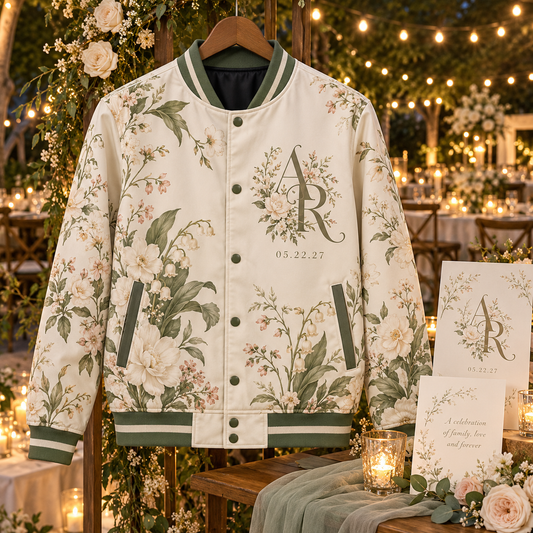 Family Garden Monogram Varsity Jacket; hero. One Day for Lifetime