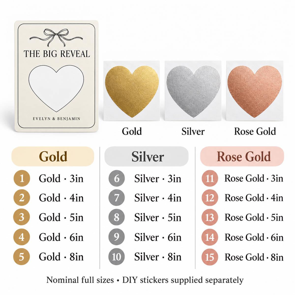 Minimal Big Reveal personalized scratch-off card - variants