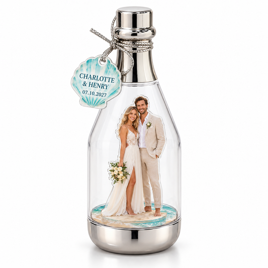 Coastal Couple personalized photo standee bottle - hero