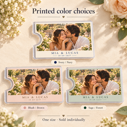 Engagement Photo Keepsake Card Sleeve; color options. One Day for Lifetime