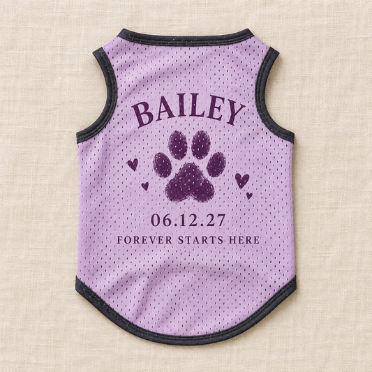 Forever Date Paw Print Pet Jersey; hero. One Day for Lifetime
