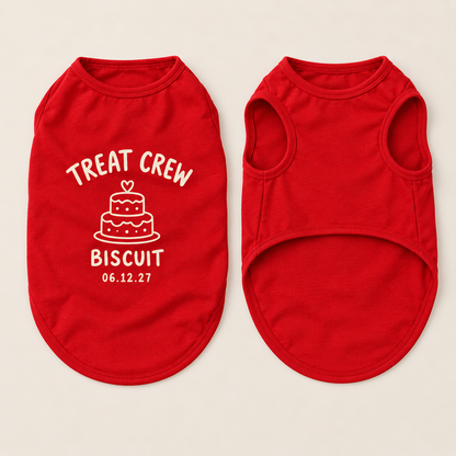 Wedding Brunch Treat Crew Pet Tank Top; front back overview. One Day for Lifetime