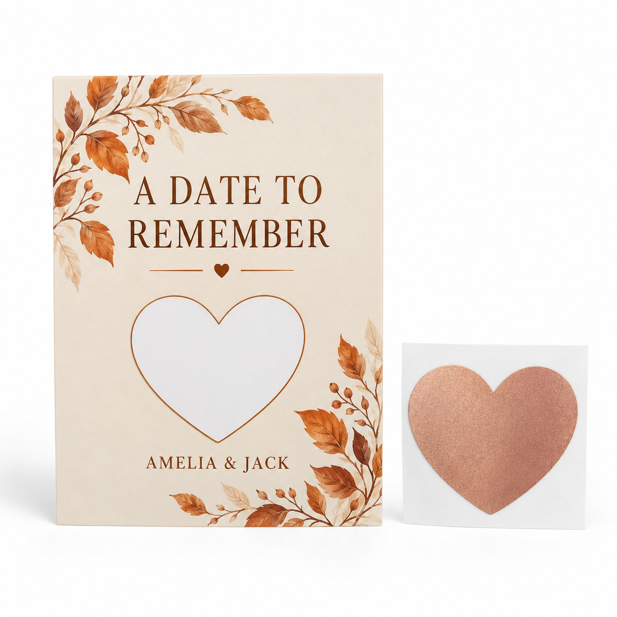 Autumn Date personalized scratch-off card - hero