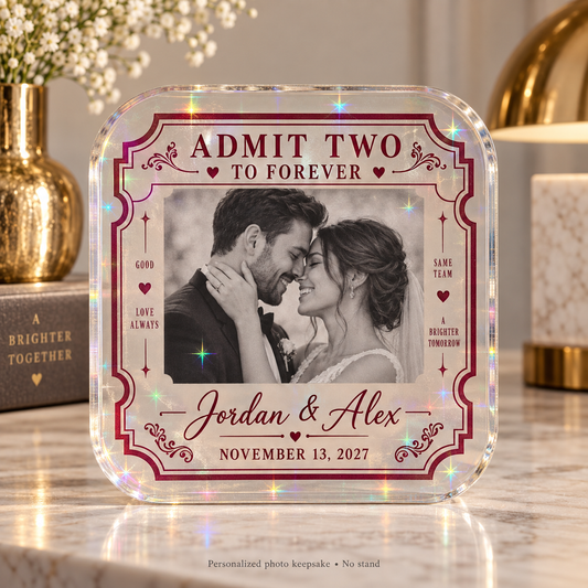 Admit Two to Forever | Personalized Hologram Photo Plaque - front