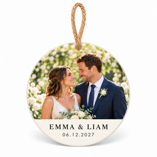 Ivory Garden personalized ceramic photo ornament - hero