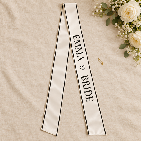 Classic Bride Satin Sash; hero. One Day for Lifetime