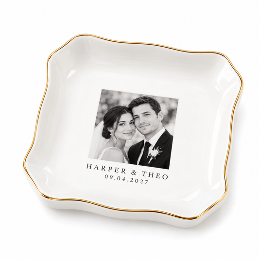 Photo Keepsake personalized ceramic jewelry dish - hero