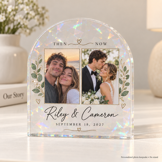 From First Hello | Personalized Hologram Photo Plaque - front