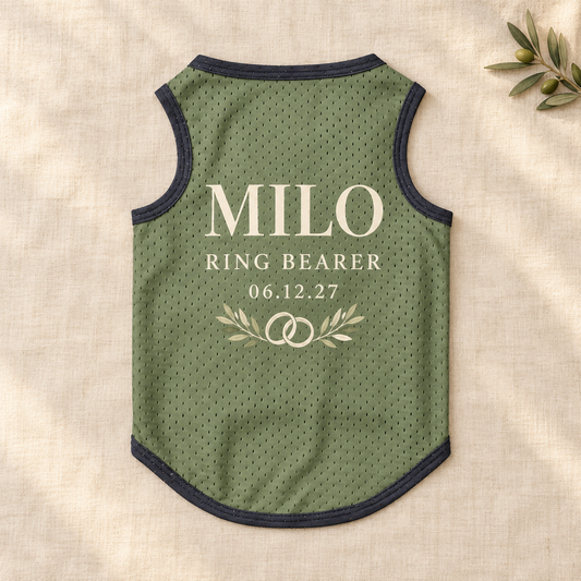 Sage Ring Bearer Pet Jersey; hero. One Day for Lifetime