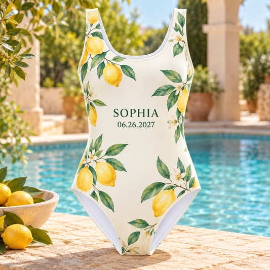 Citrus Weekend Personalized One-Piece Swimsuit; hero. One Day for Lifetime