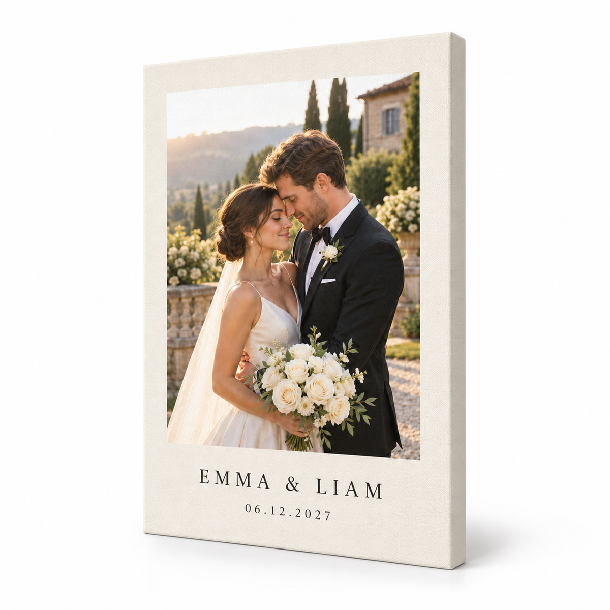 Ivory Editorial personalized wedding canvas print - hero