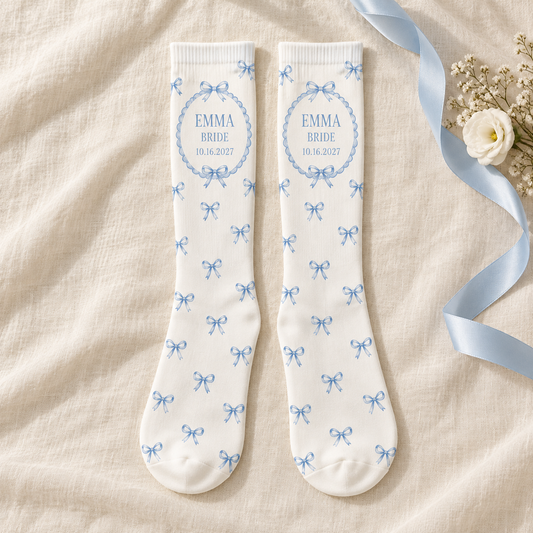 Something Blue Bride Socks; hero. One Day for Lifetime
