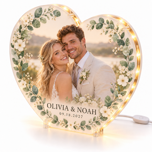Sage Heart personalized photo led light box - hero
