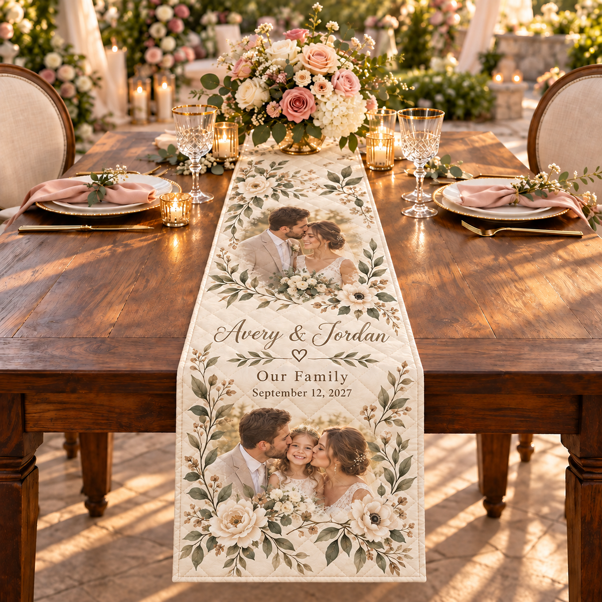 A Place at Our Table Quilt Table Runner; variant print. One Day for Lifetime