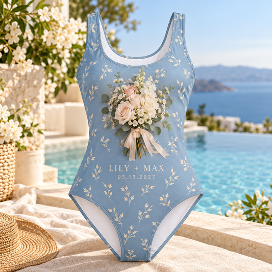 Bouquet Memory Personalized One-Piece Swimsuit; hero. One Day for Lifetime