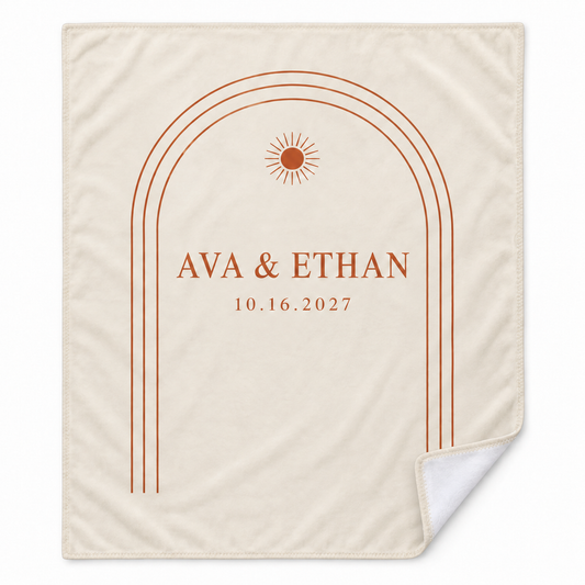 Terracotta Arch personalized fleece blanket - hero