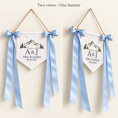 Mountain Promise Embroidered Pennant Banner; multiview. One Day for Lifetime