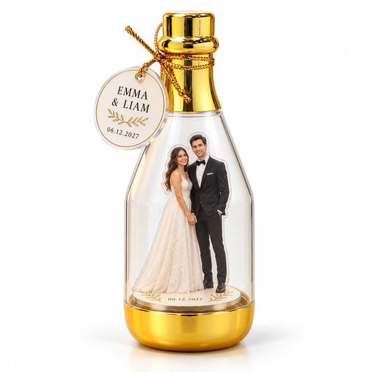 Ivory Couple personalized photo standee bottle - hero