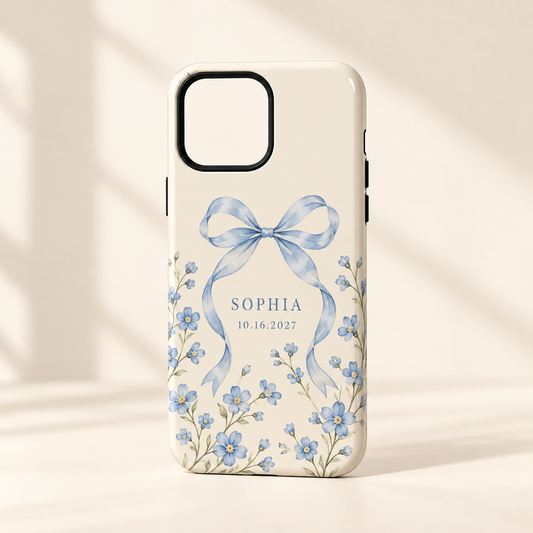 Something Blue Magnetic Tough Phone Case; hero. One Day for Lifetime