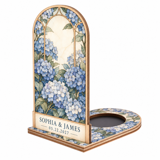 Dusty Blue Hydrangea suncatcher candle holder - hero