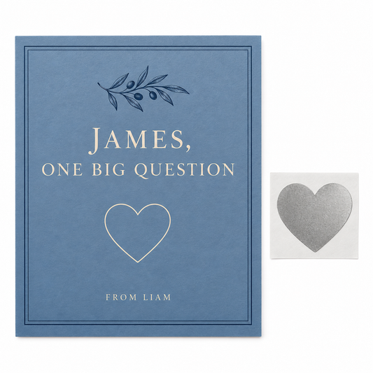Dusty Blue Best Man personalized scratch-off card - kit hero